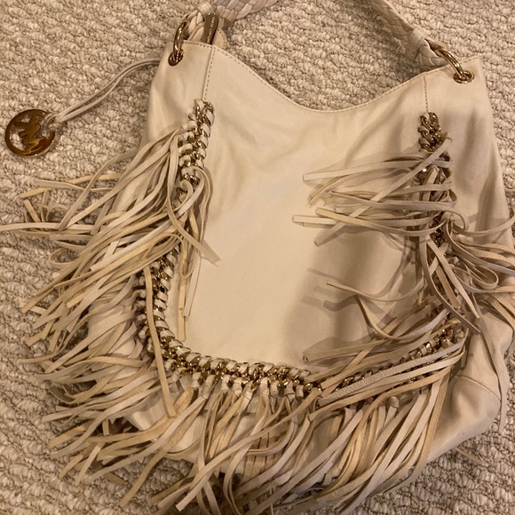 Tory Burch cream Hobo with tassels - Picture 3 of 4